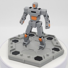 Hexa Base for 1:12 Scale Action Figures | Robot Mech Fortress | 3D Printed Toy