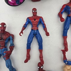 Spider-Man ’95, 02, 06 Lot Of 8 Hasbro Action Figures Plus Motorcycle VTG Spidey