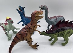 Kid Galaxy Dinosaurs Lot of 5 TRex Triceratops Stegosaurus Dilophosaurus