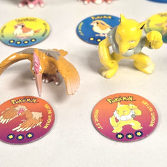 RARE Tomy Pokémon Vintage LOT of 36 Pokemon Figures w/ Matching Pogs CGSTJ 90s