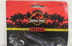 VTG 1992 JURASSIC PARK ERASERS Set of 4 Dinosaurs T Rex Triceratops *SEALED*NRFB