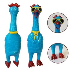 Set of 4 Unique Rubber Chicken Toys – Squeaky fun screaming 12.5″ – Fun Design