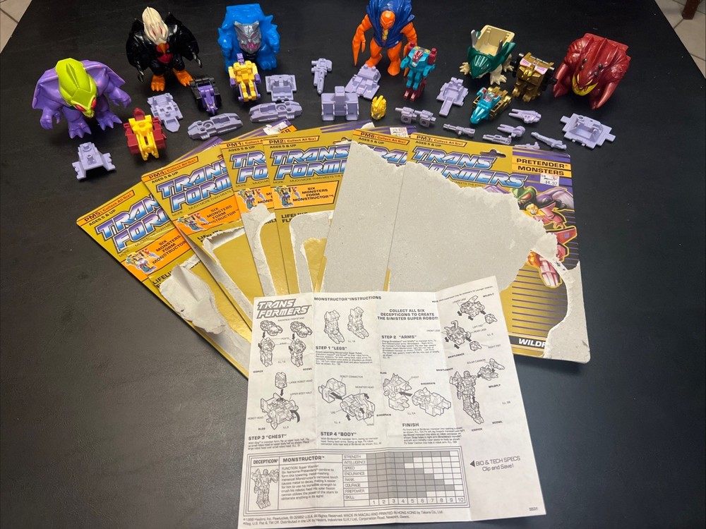 Transformers G1 Pretender Monsters Monstructor Complete W/ Cardbacks Read T10