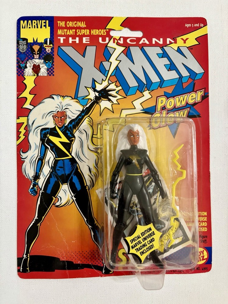 1991 Toy Biz Storm Power Glow Uncanny X-Men Marvel Figure w Special Edition Card