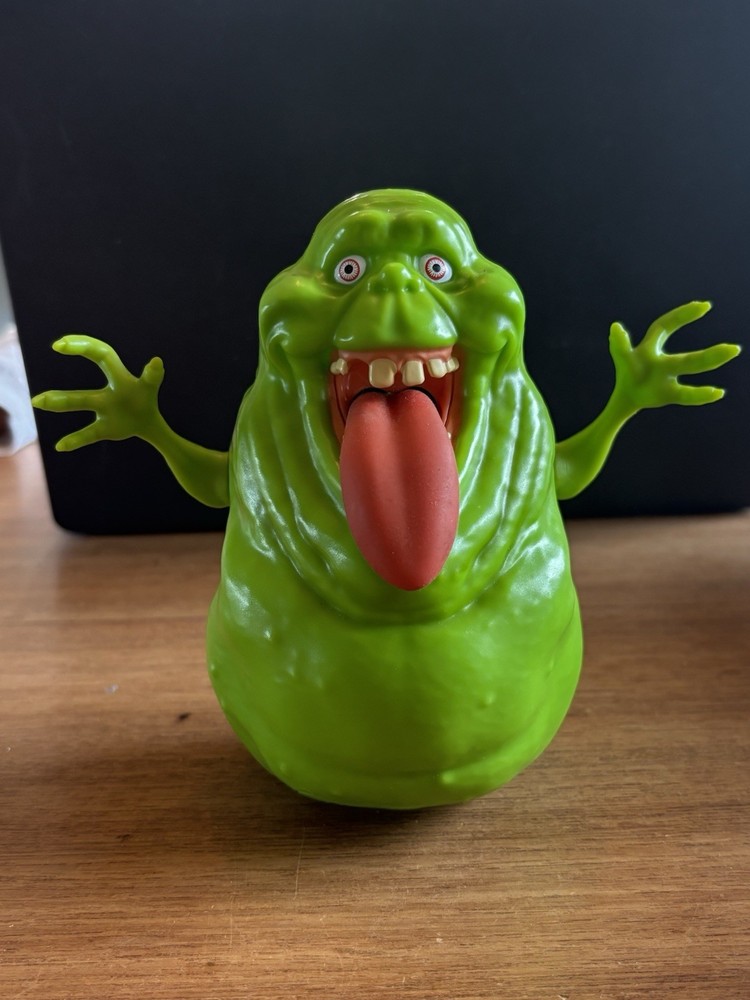 Ghostbusters 2016 Slimer Mattel Pull Tongue Talking Toy Tested Working ~ 6” Tall