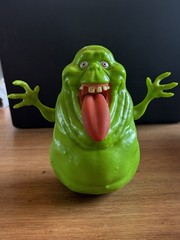 Ghostbusters 2016 Slimer Mattel Pull Tongue Talking Toy Tested Working ~ 6” Tall