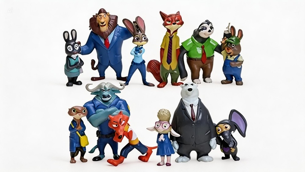 Zootopia Animals Dolls Figures Cake Topper Party Toys Gift – 12 Pcs Set 2″