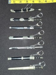 Set Of 7 Ancient Swords And Scabbards Model Keychain Accessory Set Brand New