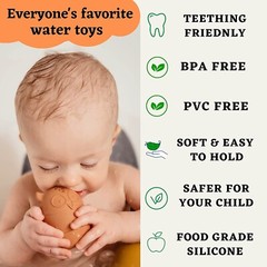 Mold Free Silicone Bath Bathtub Toys, Baby 6-12 Months, Toddlers 1-3, Non Toxic