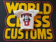 Custom White Terry Funk Wrestling T Shirt For Action Figures NXT WWE Mattel