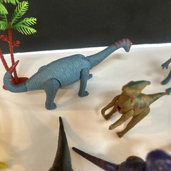 Lot of 9 DINOSAUR TOY FIGURES Assorted Variety Plastic With Bag