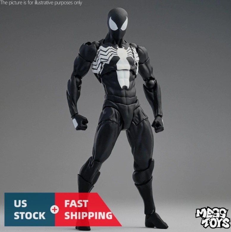 Hot-New Mess Toys Black Suit Neighbor Spider-Man Symbiote Figure fast shipping