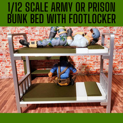 MILITARY or PRISON BUNK Bed With Free Footlocker. G.I. Joe Classified, Marvel