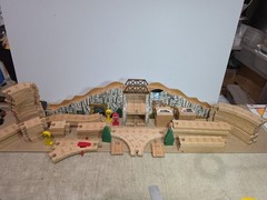 Thomas Tank Engine wooden tracks Gold Mine Mountain overpasses LARGE LOT