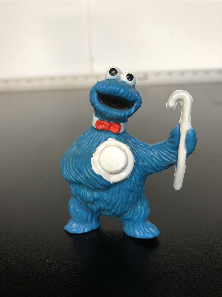 Vintage TAP DANCING COOKIE MONSTER Tara Toy PVC Muppets SESAME STREET Hat B1