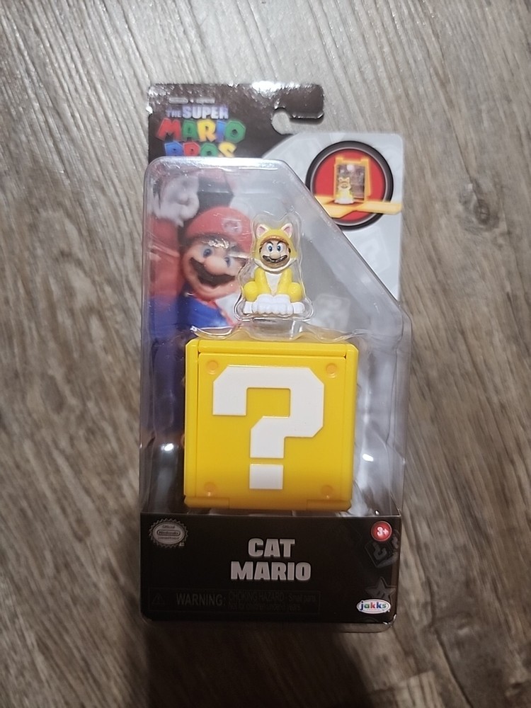 Jakks Pacific Super Mario Bros Movie Cat Mario 1.25 in Miniature Figure Yellow