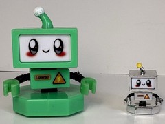 Lankybot Lankybox Mystery Figure Green & Silver Robots GLOW Lot of 2