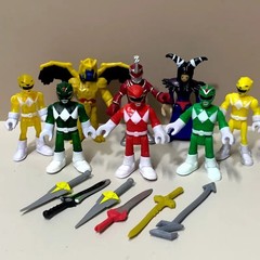 Imaginext Red/Green/Yellow Rangers + Goldar & Lord Zedd Figures