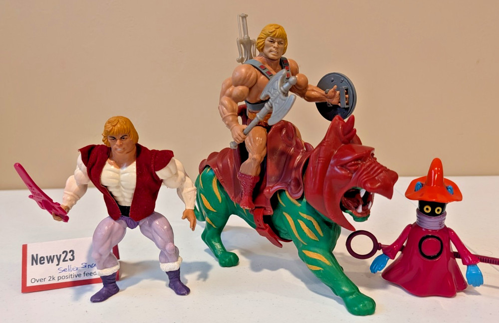 Vintage He-Man and Battle Cat Masters of the Universe 1982 Orko MOTU Mexico Lot2