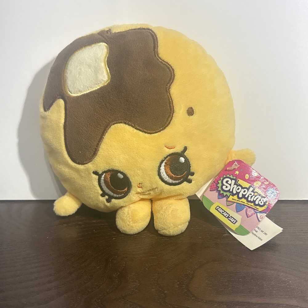 Shopkins Pancake Jake Bean Plush Toy Soft 6″ 2016 Girl Boy NWT Moose Enterprise