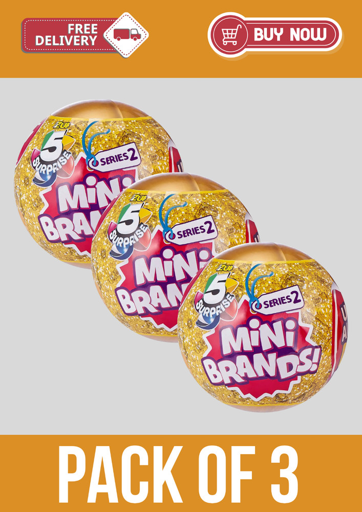 ZURU 5 Surprise Mini Brands Series 2 Mystery Pack Collectible Capsule Pack of 3