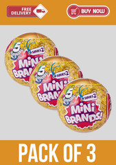 ZURU 5 Surprise Mini Brands Series 2 Mystery Pack Collectible Capsule Pack of 3