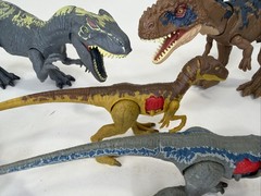 Lot of 8 Jurassic World Toy Dinosaurs Opposable Raptor Dinosaurs