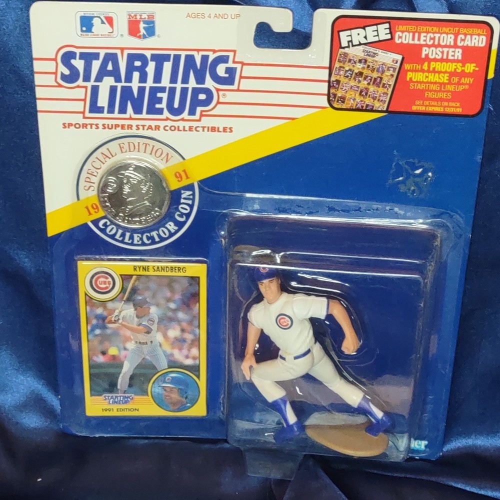 1991 Kenner Starting Lineup Ryne Sandberg Special Edition Figure, Card & Coin