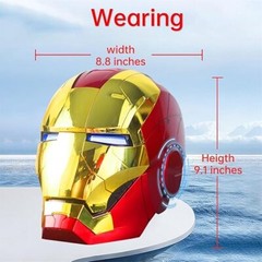 AUTOKING Iron Man MK5 Helmet 2.0 VER. 1:1 Wearable Voice ABS Gold Mask US Ship