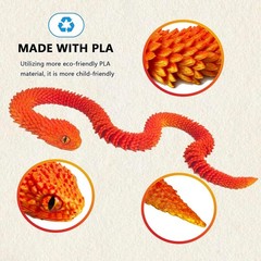 Easter Basket Essential: 24in 3D Printed Snake Fidget Toy for All Occasions
