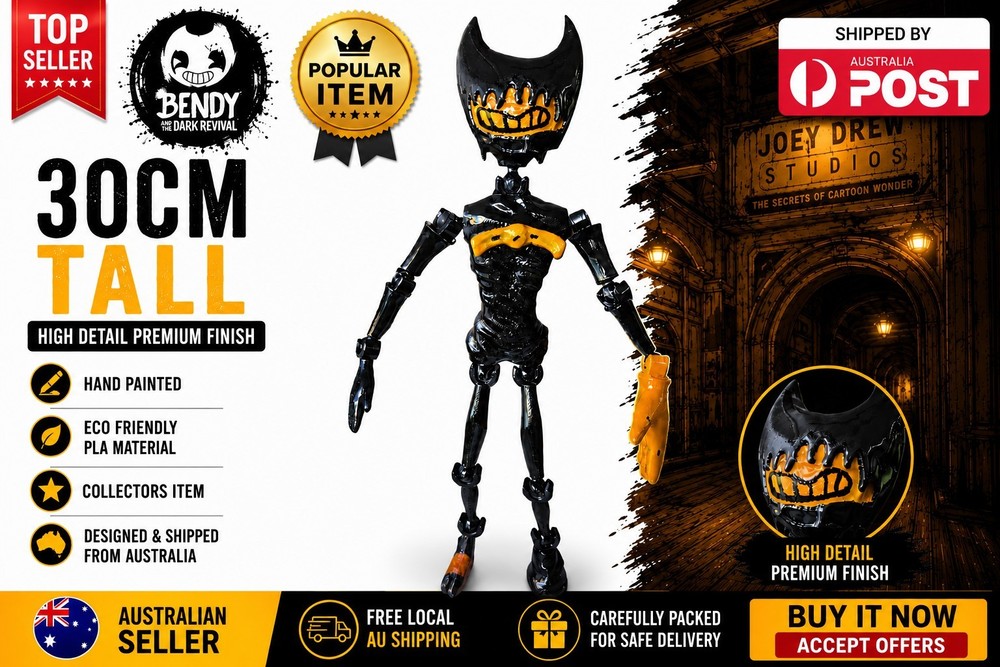 Bendy and the Ink Machine Inspired 30cm Articulated Figure Hand Painted AU