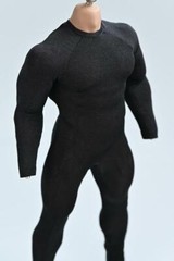 1/6 Black tight stretch bodysuit leotard for 12″ Muscular body Phicen M35 ❶USA❶