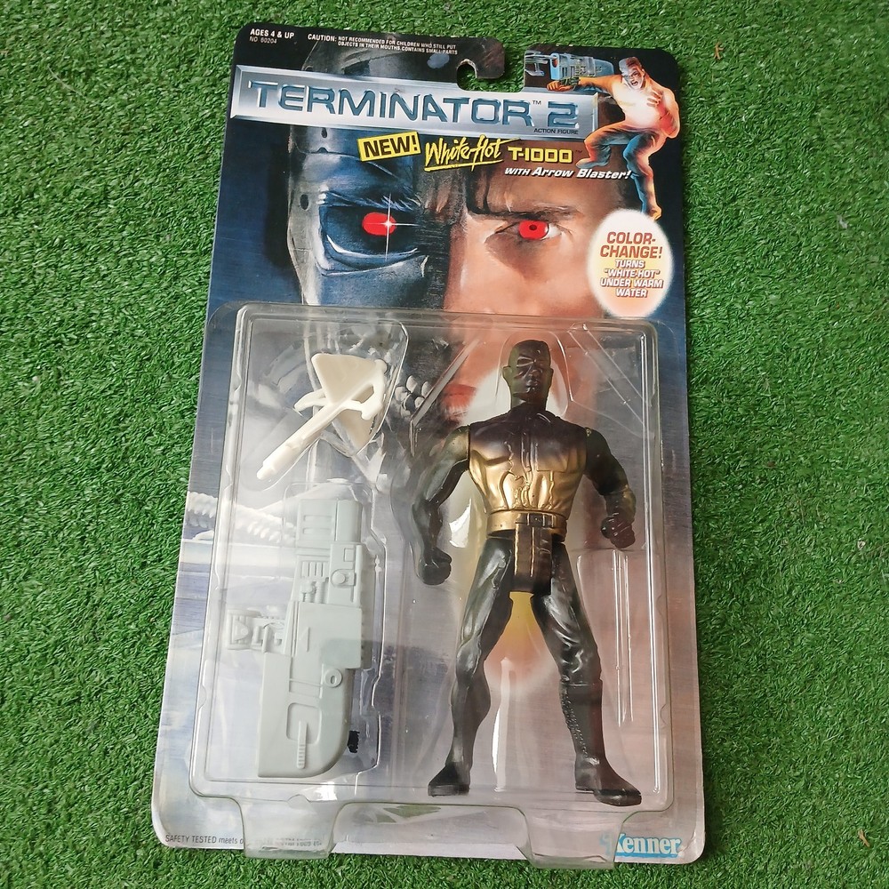 Terminator 2 White-Hot T-1000 A.F W/Arrow Blaster 1991 Kenner SEALED READ