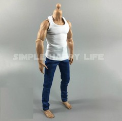 1/6 Man clothes custom wolverine White Base Tank Top with Jeans for hot toys USA