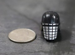 Action Figure Full Face Helmet Head Silver Black Custom Fodder 1:12 Scale