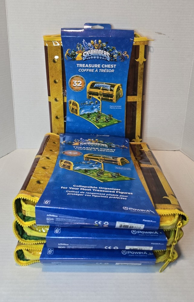 Skylanders Treasure Chest-Holds 32 Figures/Collapsible Organizer Lot Of (4)