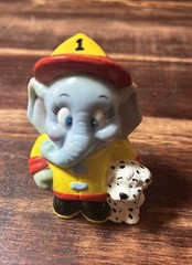 Vintage 1998 Blinky Chester Snorky Elephant Fire Fighter PVC And Dalmatian Figur