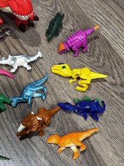 Toy Dinosaurs Lot of 18 Plastic Figures Various Sizes, Mixed Brands Grab Bag