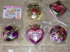 Bandai Sailormoon 20th Anniversary Brooch Compact Mirror Part 1 Gashapon Set x5