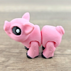 Pig Hatchling 3D Printed Articulated Flexi Fidget Desk Pet Toy 1.75″