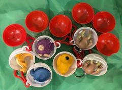 Vintage 1999 Burger King Pokémon Figure w/ Pokeball Keychains Lot of 6