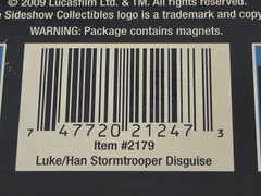 NIB NRFB Star Wars Luke and Han Storm Troopers Disguise 12″ Sideshow 2179