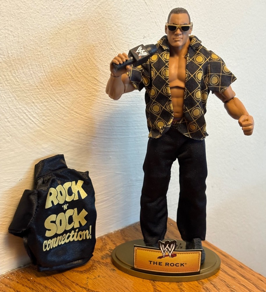 THE ROCK defining moments WWE wrestling lot ELITE FIGURE complete w/ ACCESSORIES
