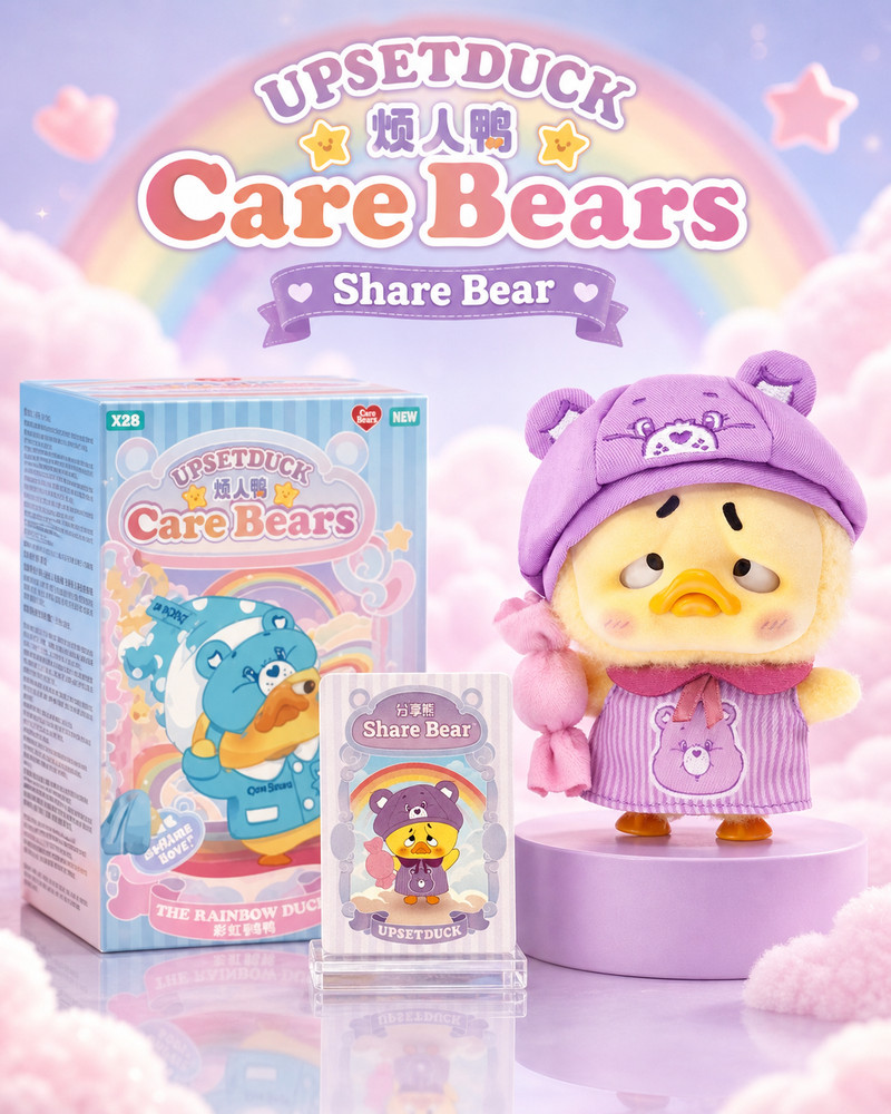 UpsetDuck Plush Keychain Blind Box Choose Character Care Bears & Devil Duck