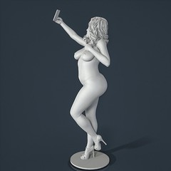 Unpainted Painted resin figurine. Woman Girl naked selfie 1/18 1/24 1/43 1/32