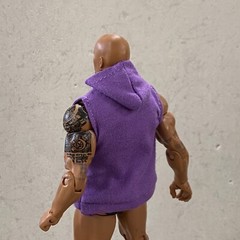 SU-SLH-PP: Purple Sleeveless Fabric Pocket Hoodie for 7″ Mattel WWE Figure