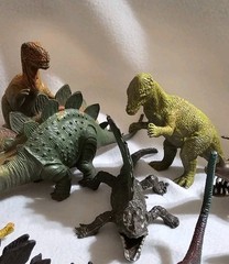 13 Dinosaur Toys Hard Plastic Dinosaurs Brontosaurus Stegosaurus Imperial Ukrd +