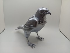 Retro Silverhawks Tally Hawk statue figure 7″ 3D printed metallic silver plastic