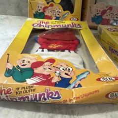 1983 Ideal Alvin And The Chipmunks Plush Toy Outfits 10” Lot Of 4 New Fast Ship