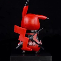 Deadpool Pikachu Figure Collectible Toy | Cute Marvel Parody Action Figure | Des